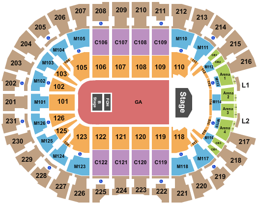 Rocket Arena Tyler, The Creator Seating Chart